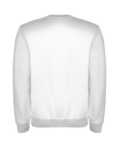 Customizable round-neck sweatshirt in ash white, vigoré back view
