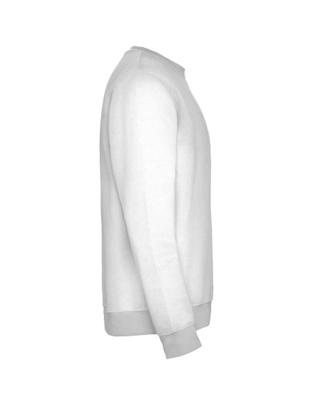 Customizable crew neck sweatshirt, ash white, vigoré side view
