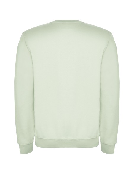 sudadera clásica cuello redondo de felpa color verde menta