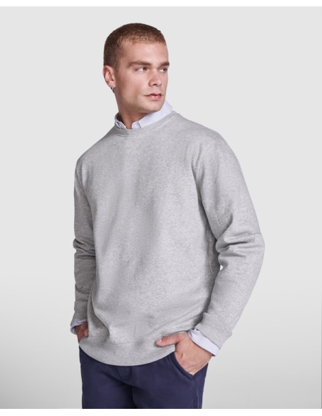 Sudadera unisex cuello redondo Algodón orgánico y  poliéster reciclado de felpa perchada 300g/m2  ADULTO - BATIAN ROLY