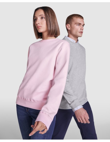 Dessuadora unisex coll rodó Cotó orgànic i polièster reciclat de pelfa penjada 300g/m2 ADULT - BATIAN ROLY