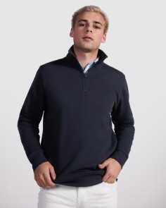 Sweat-shirt demi-zip à col...
