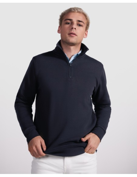 Sudadera media cremallera y cuello alto 50% Algodón 50% poliéster 280g/m2 UNISEX - ANETO ROLY
