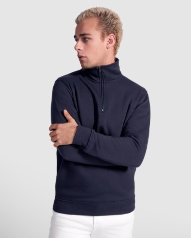 Half-zip sweatshirt with high neck... Half-zip sweatshirt with high neck...