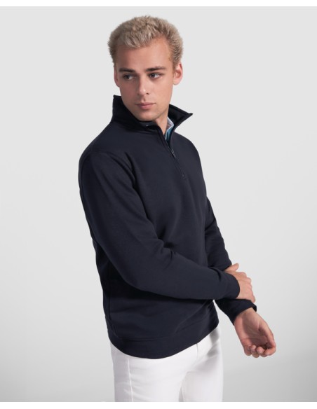 Sweat-shirt demi-zip à col montant 50% coton 50% polyester 280g/m2 UNISEXE - ANETO ROLY