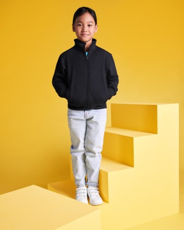 Full zip sweatshirt with high neck...