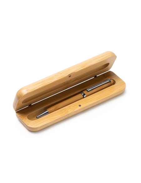 Stylo rotatif en bambou personnalisable avec votre logo - BODONI