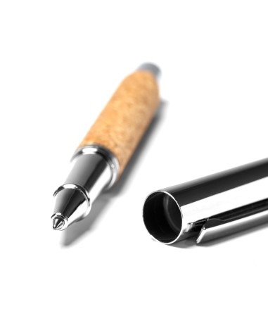 Cork and Metal Rollerball Pen with... Cork and Metal Rollerball Pen with...