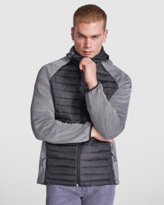 Veste à capuche bi-matière...
