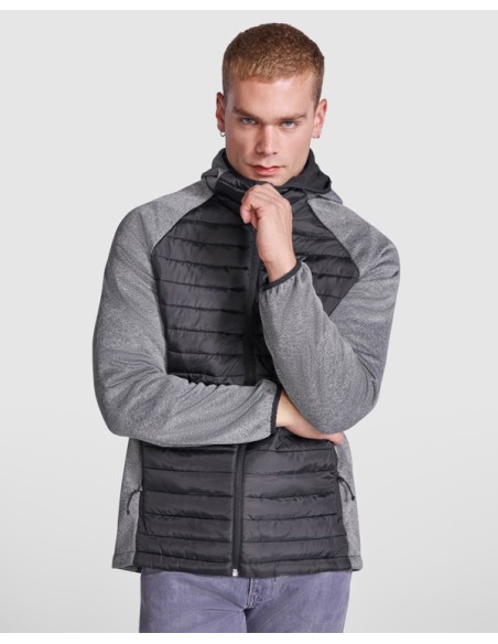 Chaqueta combinada con dos tejidos con capucha ADULTO - MINSK ROLY