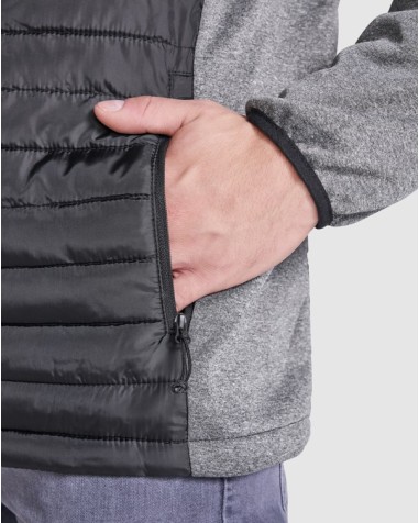 Adult hooded jacket with two fabrics...