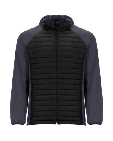 Adult hooded jacket with two fabrics...