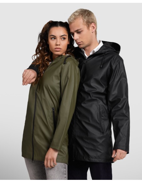 Waterproof raincoat with fixed hood and opening back hem - SITKA ROLY ADULT