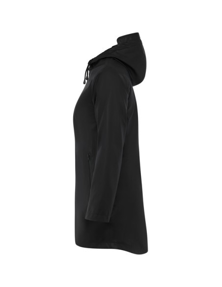 Women's fitted waterproof raincoat with fixed hood and opening back hem - Sitka Roly