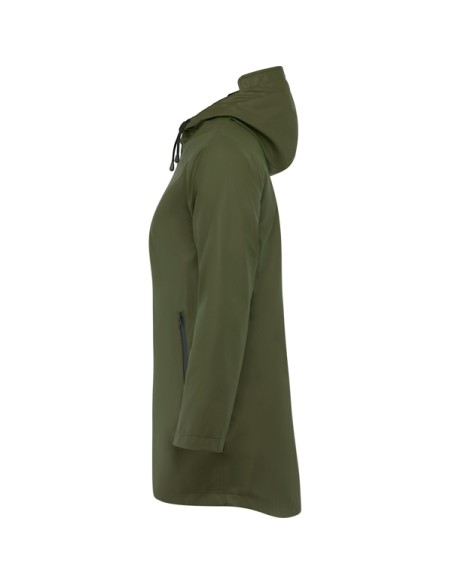 Women's fitted waterproof raincoat with fixed hood and opening back hem - Sitka Roly