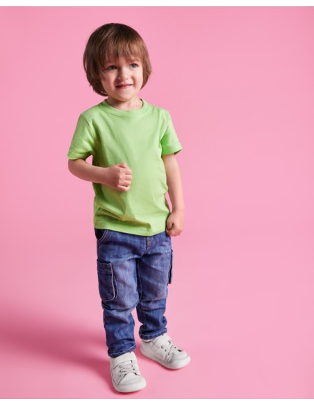 T-shirt en coton peigné 160 g/m² à manches courtes et col rond - ENFANT - BABY ROLY