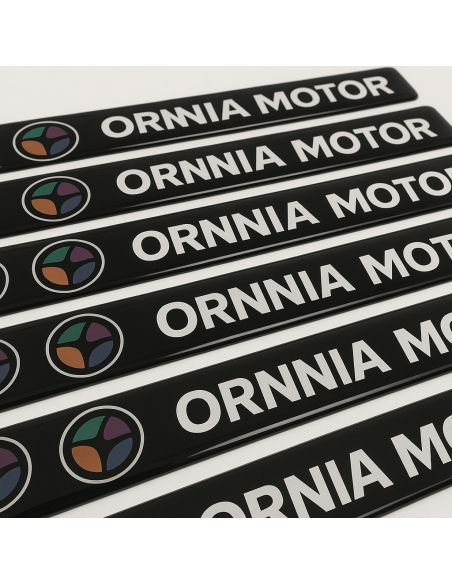 Adhesive with resin drop for under the license plate