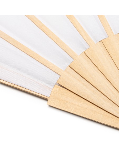 Éventail personnalisable en bois et tissu RPET recyclé - MILOS