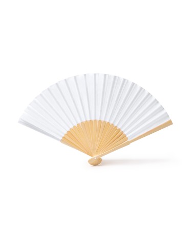 Lidia personalized white fan with logo