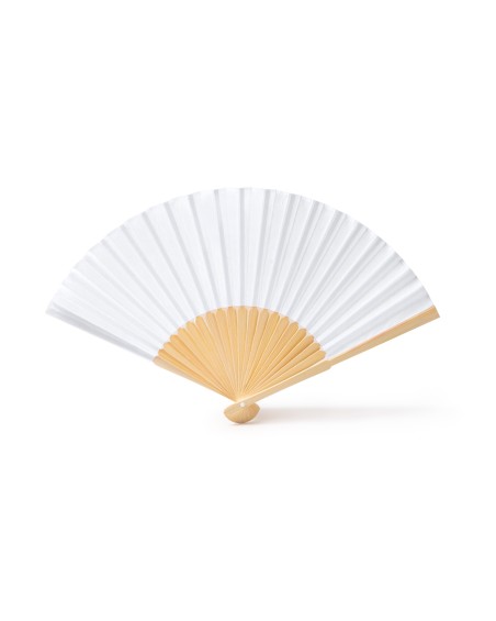 Lidia personalized white fan with logo