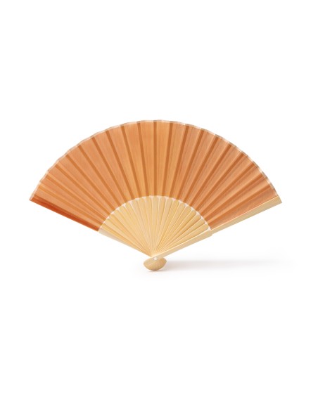 Abanico color beige para regalo promocional personalizado