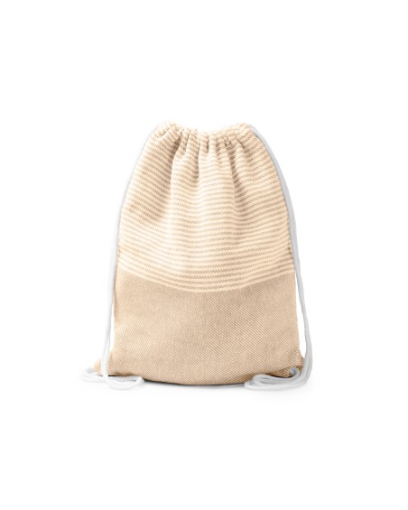 Mochila-pareo de algodón reciclado personalizable con su logo - MADEIRA