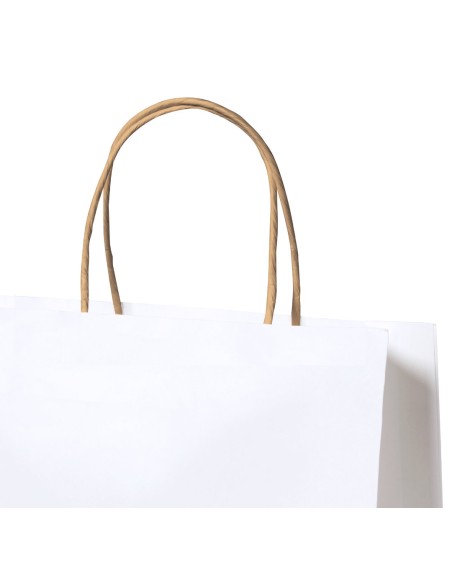 Sac en papier blanc recyclé (22x23x9cm) - YEMAN