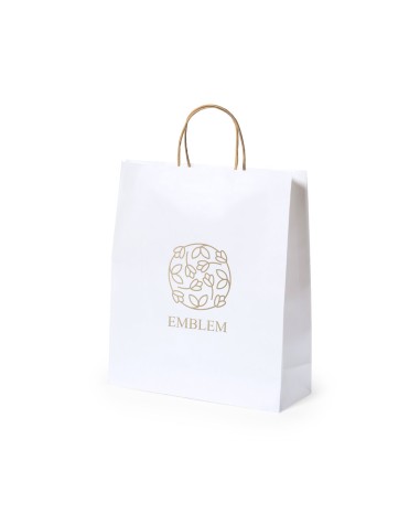 bolsa papel kraft blanca estampada