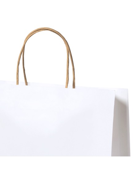 Customizable white recycled paper bag (25x31x11cm) - TAUREL