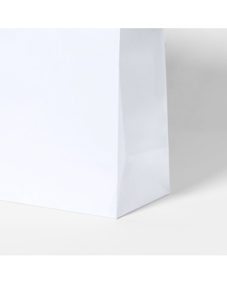 Sac en papier recyclé blanc personnalisable (25x31x11cm) - TAUREL