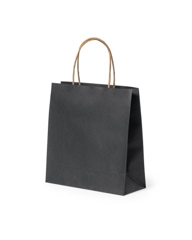 bolsa de papel reciclado de color negro especial personalización de tu logo