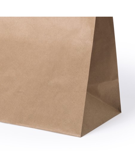 Side view of custom paper bag for takeout food