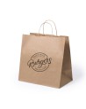 Bolsa de papel kraft natural con asas retorcidas, ideal para take away Bolsa de papel kraft natural con asas retorcidas, ideal para take away
