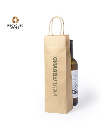 bolsa de papel kraf medida para llevar botellas de 1L personalizada con tu logo - RAGNAR