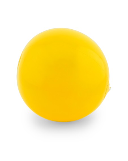 pelota hinchable color amarilla de 28cm y personalizable con tu logo