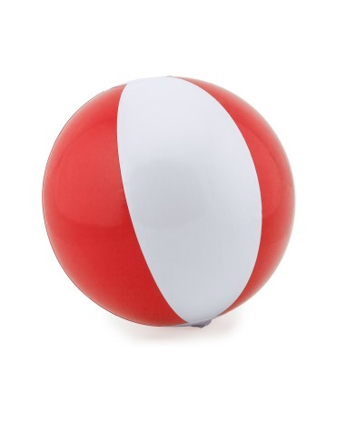 pilota de platja inflable bicolor vermell i blanc personalitzable