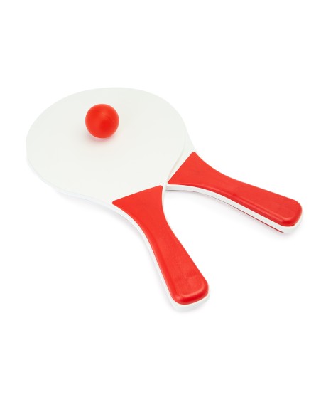 Customizable wooden beach paddle set