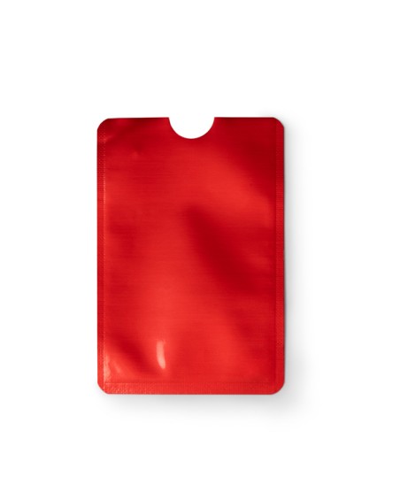 Funda tarjeta personalizable con protección RFID color rojo