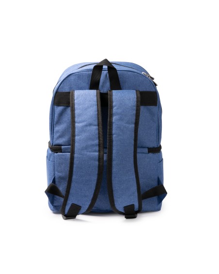 Vista posterior de la mochila SOLOY isotermica y fabricada en RPET reciclado