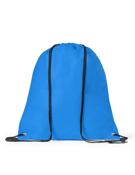 Promotional drawstring backpack used in promotional events in blue