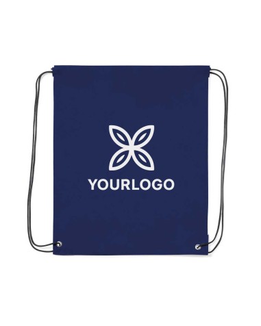 Personalized black drawstring backpack with black drawstring closure