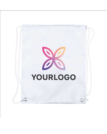 White 210T polyester backpack ideal for full-color sublimation