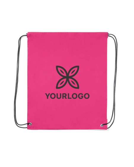 Fuchsia drawstring backpack – ideal for merchandising
