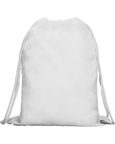 mochila gymsack blanca con cordones personalizable