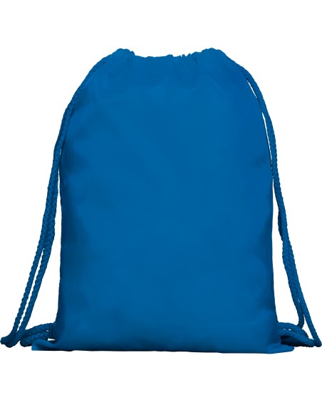 mochila deportiva azul con cordones personalizable