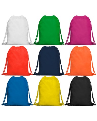 drawstring backpack with a variety of colors