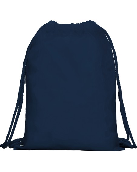 customizable navy blue drawstring sports backpack