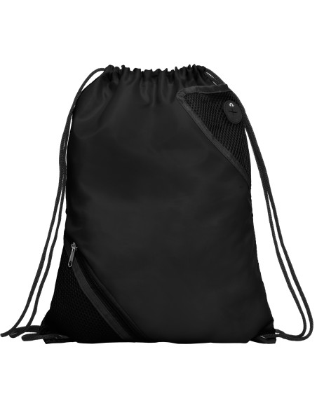 customizable black drawstring backpack