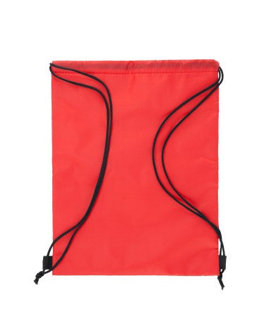 mochila nevera de cordones de color rojo