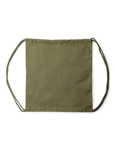 sac à dos à cordon en tissu de chanvre vert